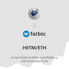 Ethash Miner is now Active at FatBTC, you can Trade Now !