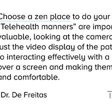 THRIVE GLOBAL: “CHOOSE A ZEN PLACE TO DO YOUR TELEVISIT”
