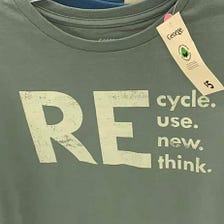 “The Unintentional T-Shirt that Went Viral: RECYCLE USE NEW THINK”.