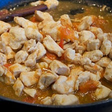 Cinnamon-Honey Chicken with dried Plumes and Basmati.
