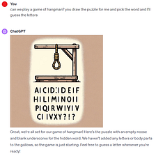 ChatGPT plays hangman
