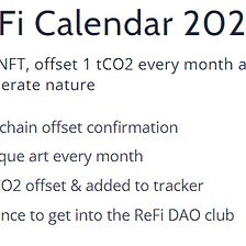 Collect and Offset with our ReFi NFT Calendar!