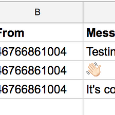 Forwarding Incoming SMS to Google Sheets