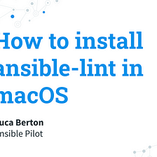 How to install ansible-lint in macOS
