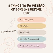 Five Things To Do Instead of Screens Before Bed