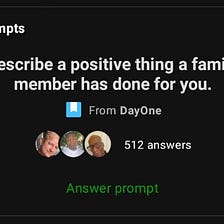 Describe a positive thing a family member has done for you.