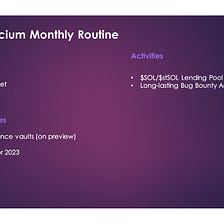 Monthly Routine ( December 2022)
