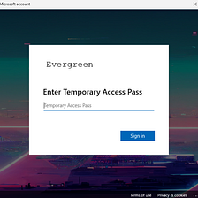 Passwordless onboarding in Windows — Temporary Access Pass