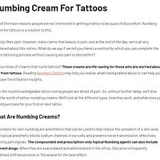 Numbing Cream For Tattoos