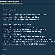 Developer’s Serenity Prayer