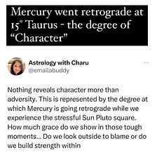 Mercury Retrograde in Taurus