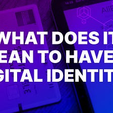 What Does it mean to have a Digital Identity?