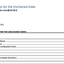 Technical Specification for the Unchained Index