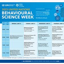 The United Nations is having its Behavioral Science Week from the 12th to the 16th of June