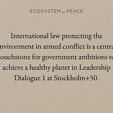 While the Wars are Waged: States can do more to reduce environmental damage from hostilities