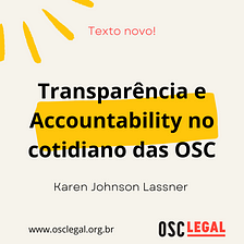 Transparência e Accountability no cotidiano das OSC