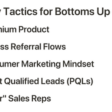 Part II: The Bottoms Up Growth Playbook