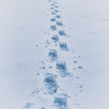 A footprint I left 
Have you ever experienced the pleasure of walking in the snow?