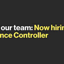 We’re hiring a Finance Controller