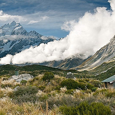 Altitude clouds in Mount Cook National Park, New Zealand