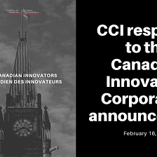 CCI response to the Canadian Innovation Corporation Blueprint
