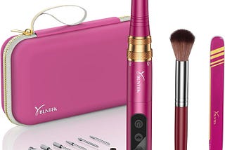 YBLNTEK Ponceuse à ongles électrique, 35 000 tr/min, lime à ongles électrique portable pour ongles en gel acrylique, perceuse à ongles sans fil pour manucure et pédicure en salon à domicile, rouge