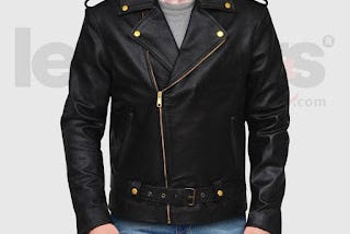 Classic Black Brando Motorcycle Leather Jacket