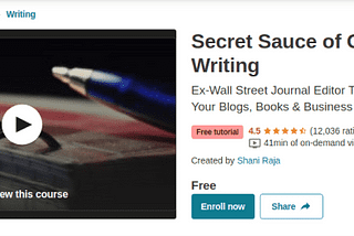 Top 5 Free Actionable Courses For Content Writers