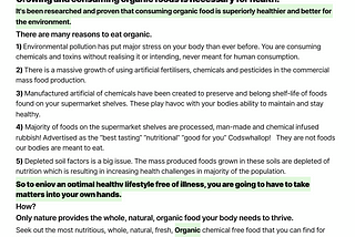 Why Eat Organic Foods?
