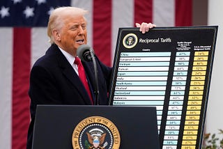 President Donald Trump announces a global tariff scheme on “Liberation Day” in the Rose Garden at the White House, April 2, 2025, in Washington, D.C. The debacle and retreat that followed was completely predictable.