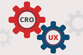 Illustration of CRO and UX gears working together to improve website conversion optimization.