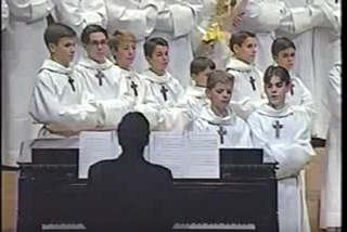 Young boys choir gets ready to sing but their song choice has the audience cracking up