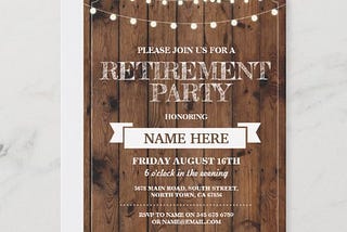 Retirement Party Rustic Retired Wood Invitation