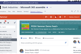 Adding Yammer feeds to a Microsoft Team