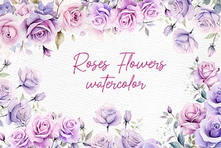 Purple Roses Clipart Watercolor Roses Free