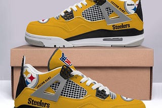 NFL Pittsburgh Steelers Football Team Air Jordan 4 Shoes Sneaker