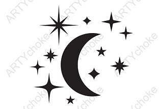Moon and Stars. SVG File for Cricut