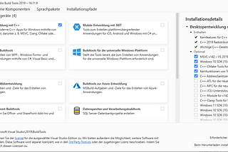 Visual Studio Build Tools installation