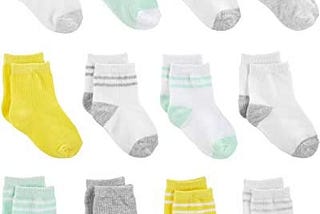 Simple Joys by Carter’s Unisex Toddlers and Babies’ Socks, Pack of 12