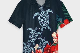 Hawaiian Hibiscus And Turtle Polynesian Hawaiian Shirt — AH — JR