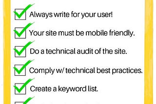 SEO Checklist for online stores and ecommerce. May be reused with attribution and a link back to RedlineMinds.com