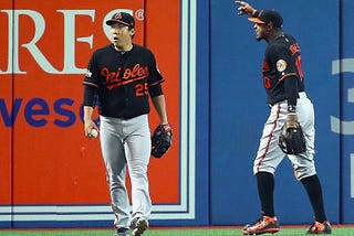 Not even a flying beer can could stop an Orioles outfielder from making this catch