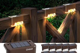 Otdair Solar Deck Lights, 16 Solar Step Lights Waterproof LED Solar Stair Lights, Outdoor Solar Fence Lights for Deck, Stairs, Step, Yard, Patio, and Pathway (Warm White)