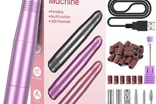 Ponceuse pour Ongles, Lime a Ongle Electrique Professionnel Manucure Electrique Machine 20000RPM, Vitesse Réglable, Portable Kit de Manucure Pédicure pour Cuticules, Ongles en Acrylique et Gel