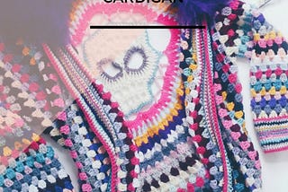 Free Crochet Pattern | Freeform Crochet Sugar Skull Cocoon Cardigan with Faux Fur Collar