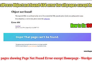Object not found error 404 for all pages except homepage