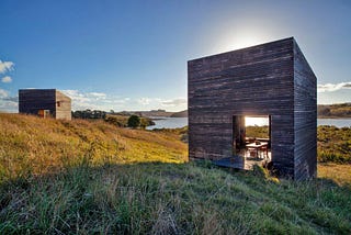 Blackened timber Eyrie cabins strike an ideal balance between classical and modern design
