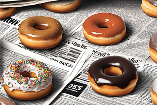 A.I. generated donuts on newspaper.