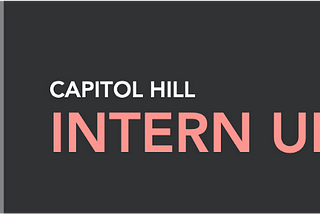 Capitol Hill Intern Update (April 19, 2021)