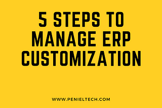 5 steps to manage ERP Customization